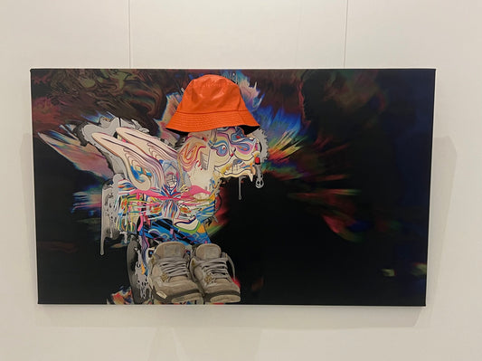 Gabriella with Orange Hat Necklace and Jordans