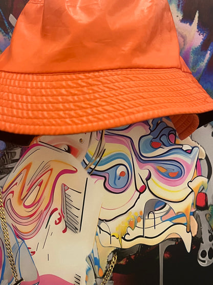 Gabriella with Orange Hat Necklace and Jordans